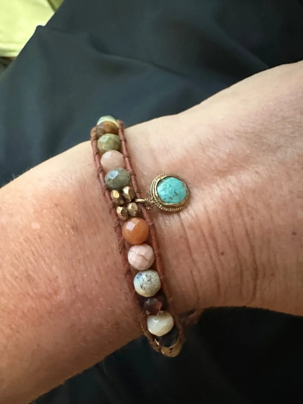 Chan Luu Multicolor Beaded Leather Wrap Bracelet - Picture 2 of 4